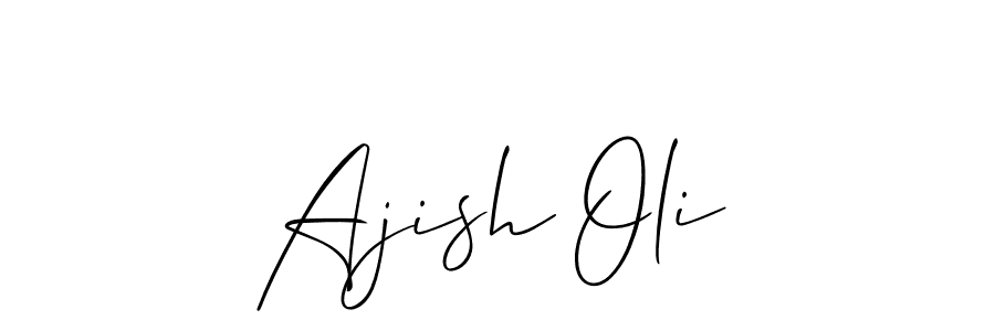 It looks lik you need a new signature style for name Ajish Oli. Design unique handwritten (Allison_Script) signature with our free signature maker in just a few clicks. Ajish Oli signature style 2 images and pictures png