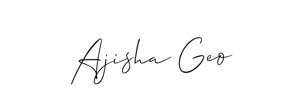 How to Draw Ajisha Geo signature style? Allison_Script is a latest design signature styles for name Ajisha Geo. Ajisha Geo signature style 2 images and pictures png