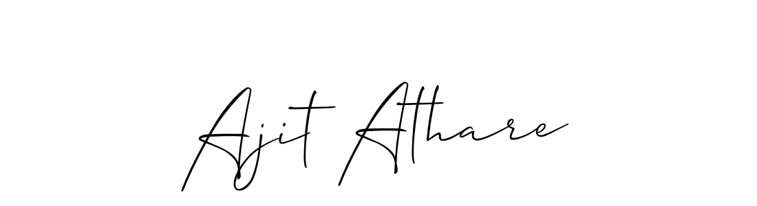 if you are searching for the best signature style for your name Ajit Athare. so please give up your signature search. here we have designed multiple signature styles  using Allison_Script. Ajit Athare signature style 2 images and pictures png