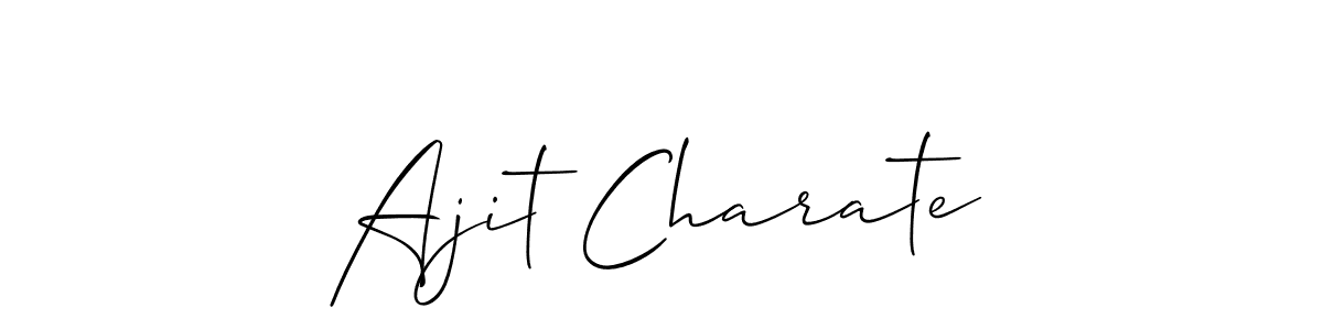 Make a beautiful signature design for name Ajit Charate. With this signature (Allison_Script) style, you can create a handwritten signature for free. Ajit Charate signature style 2 images and pictures png