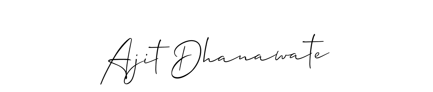 Allison_Script is a professional signature style that is perfect for those who want to add a touch of class to their signature. It is also a great choice for those who want to make their signature more unique. Get Ajit Dhanawate name to fancy signature for free. Ajit Dhanawate signature style 2 images and pictures png