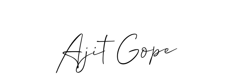 It looks lik you need a new signature style for name Ajit Gope. Design unique handwritten (Allison_Script) signature with our free signature maker in just a few clicks. Ajit Gope signature style 2 images and pictures png