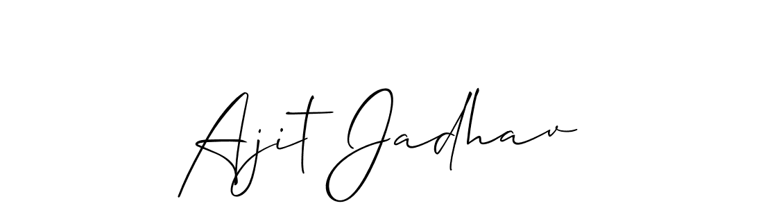 This is the best signature style for the Ajit Jadhav name. Also you like these signature font (Allison_Script). Mix name signature. Ajit Jadhav signature style 2 images and pictures png