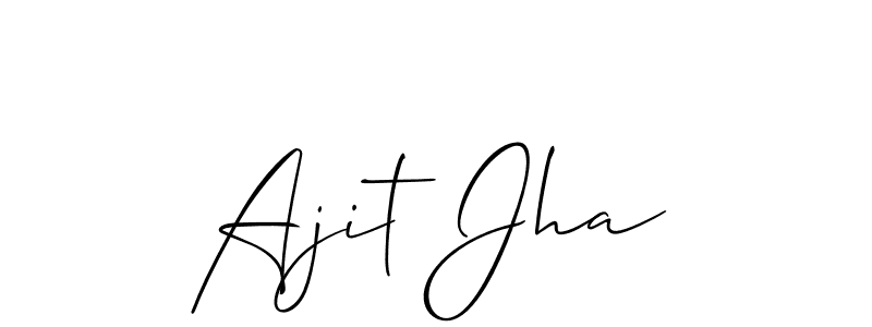 How to make Ajit Jha name signature. Use Allison_Script style for creating short signs online. This is the latest handwritten sign. Ajit Jha signature style 2 images and pictures png