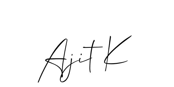 You can use this online signature creator to create a handwritten signature for the name Ajit K. This is the best online autograph maker. Ajit K signature style 2 images and pictures png