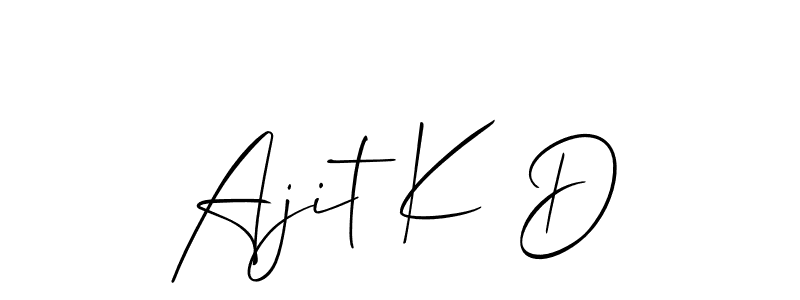 How to make Ajit K D signature? Allison_Script is a professional autograph style. Create handwritten signature for Ajit K D name. Ajit K D signature style 2 images and pictures png