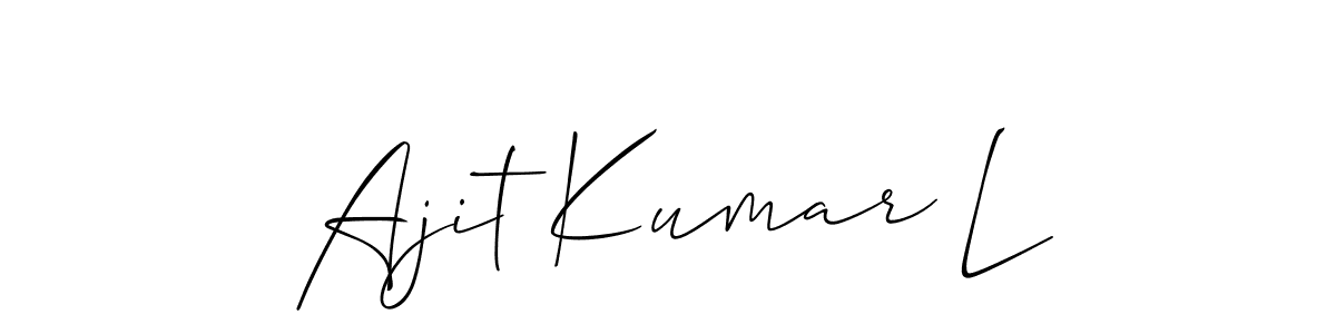Design your own signature with our free online signature maker. With this signature software, you can create a handwritten (Allison_Script) signature for name Ajit Kumar L. Ajit Kumar L signature style 2 images and pictures png