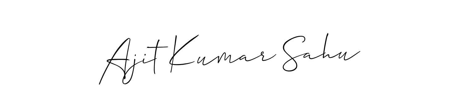 How to make Ajit Kumar Sahu name signature. Use Allison_Script style for creating short signs online. This is the latest handwritten sign. Ajit Kumar Sahu signature style 2 images and pictures png