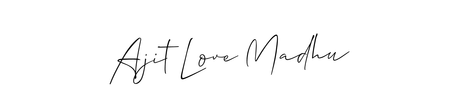 Also You can easily find your signature by using the search form. We will create Ajit Love Madhu name handwritten signature images for you free of cost using Allison_Script sign style. Ajit Love Madhu signature style 2 images and pictures png