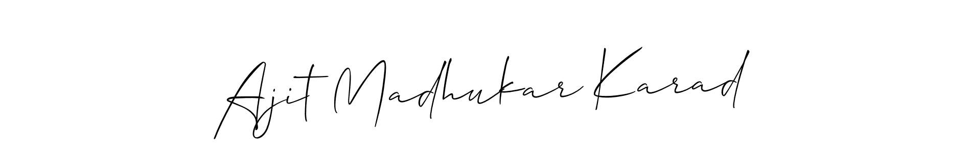 This is the best signature style for the Ajit Madhukar Karad name. Also you like these signature font (Allison_Script). Mix name signature. Ajit Madhukar Karad signature style 2 images and pictures png