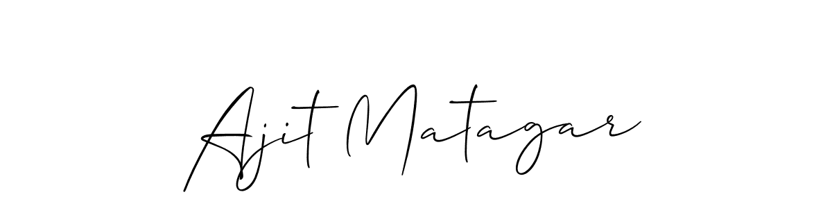 How to make Ajit Matagar name signature. Use Allison_Script style for creating short signs online. This is the latest handwritten sign. Ajit Matagar signature style 2 images and pictures png