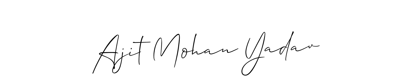 You should practise on your own different ways (Allison_Script) to write your name (Ajit Mohan Yadav) in signature. don't let someone else do it for you. Ajit Mohan Yadav signature style 2 images and pictures png