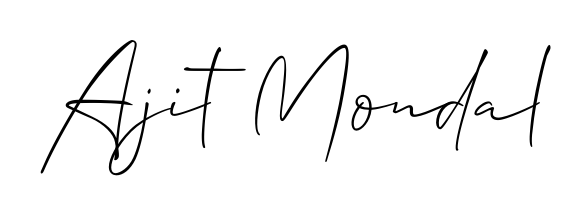 Transform the name Ajit Mondal into a signature masterpiece using Allison_Script font. Ideal for photographers, artists, and creators looking for watermarks. Ajit Mondal signature style 2 images and pictures png