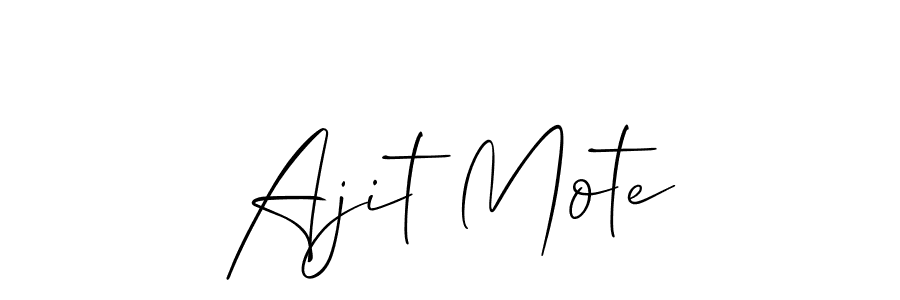 The best way (Allison_Script) to make a short signature is to pick only two or three words in your name. The name Ajit Mote include a total of six letters. For converting this name. Ajit Mote signature style 2 images and pictures png