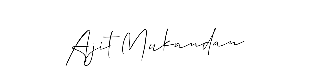 How to make Ajit Mukandan name signature. Use Allison_Script style for creating short signs online. This is the latest handwritten sign. Ajit Mukandan signature style 2 images and pictures png