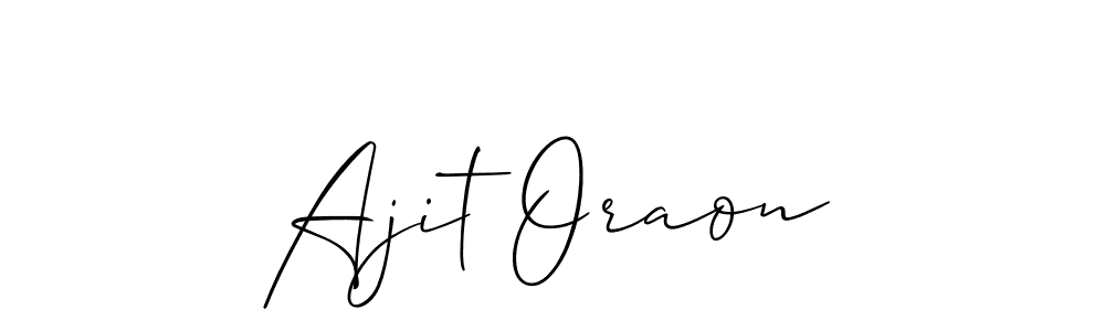 It looks lik you need a new signature style for name Ajit Oraon. Design unique handwritten (Allison_Script) signature with our free signature maker in just a few clicks. Ajit Oraon signature style 2 images and pictures png