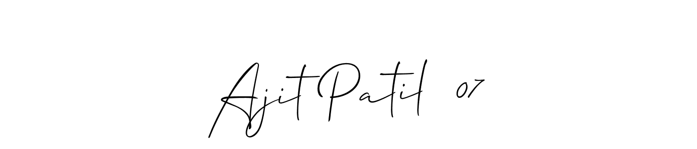 Design your own signature with our free online signature maker. With this signature software, you can create a handwritten (Allison_Script) signature for name Ajit Patil  07. Ajit Patil  07 signature style 2 images and pictures png