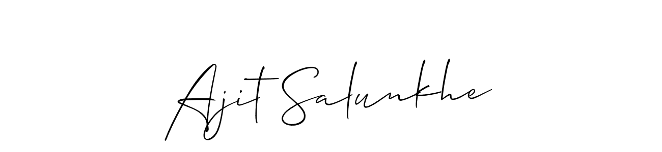 Similarly Allison_Script is the best handwritten signature design. Signature creator online .You can use it as an online autograph creator for name Ajit Salunkhe. Ajit Salunkhe signature style 2 images and pictures png