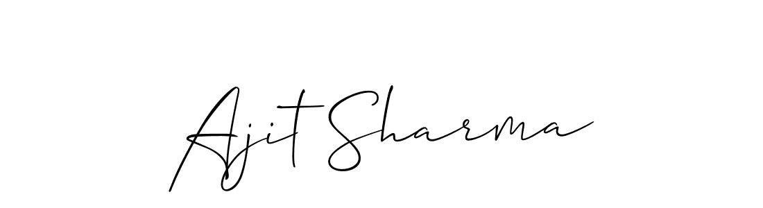 Create a beautiful signature design for name Ajit Sharma. With this signature (Allison_Script) fonts, you can make a handwritten signature for free. Ajit Sharma signature style 2 images and pictures png