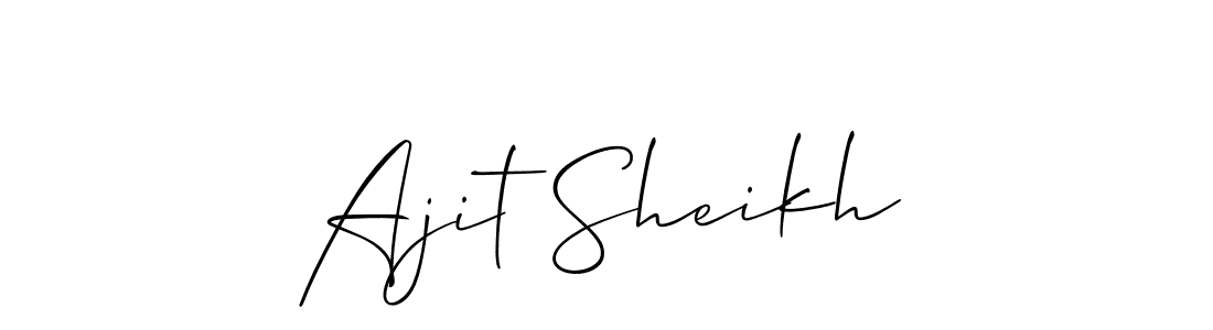 Allison_Script is a professional signature style that is perfect for those who want to add a touch of class to their signature. It is also a great choice for those who want to make their signature more unique. Get Ajit Sheikh name to fancy signature for free. Ajit Sheikh signature style 2 images and pictures png