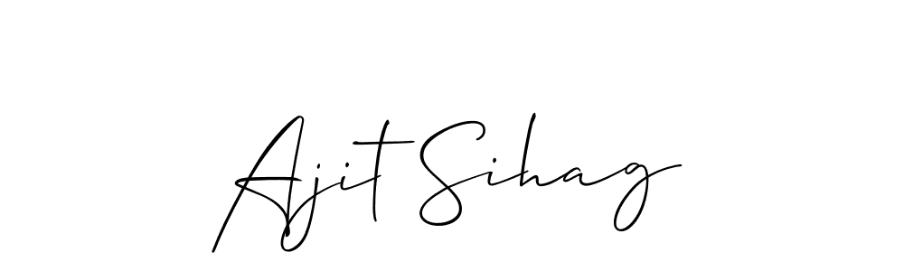 Make a beautiful signature design for name Ajit Sihag. With this signature (Allison_Script) style, you can create a handwritten signature for free. Ajit Sihag signature style 2 images and pictures png