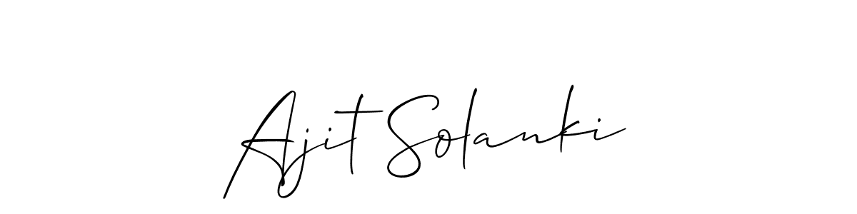 Allison_Script is a professional signature style that is perfect for those who want to add a touch of class to their signature. It is also a great choice for those who want to make their signature more unique. Get Ajit Solanki name to fancy signature for free. Ajit Solanki signature style 2 images and pictures png