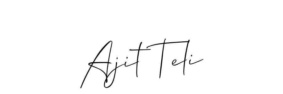 You can use this online signature creator to create a handwritten signature for the name Ajit Teli. This is the best online autograph maker. Ajit Teli signature style 2 images and pictures png