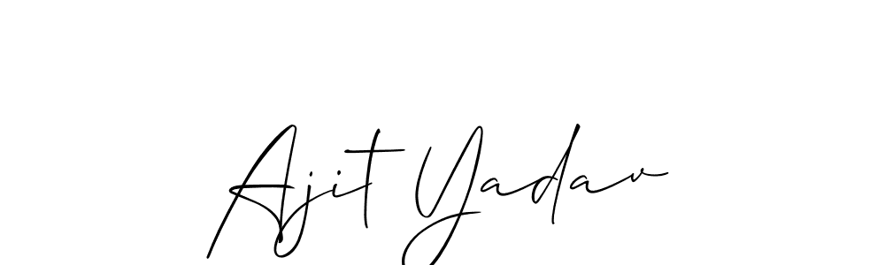 Make a beautiful signature design for name Ajit Yadav. With this signature (Allison_Script) style, you can create a handwritten signature for free. Ajit Yadav signature style 2 images and pictures png