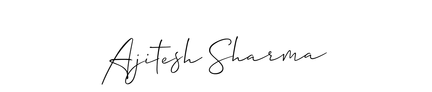 How to make Ajitesh Sharma name signature. Use Allison_Script style for creating short signs online. This is the latest handwritten sign. Ajitesh Sharma signature style 2 images and pictures png