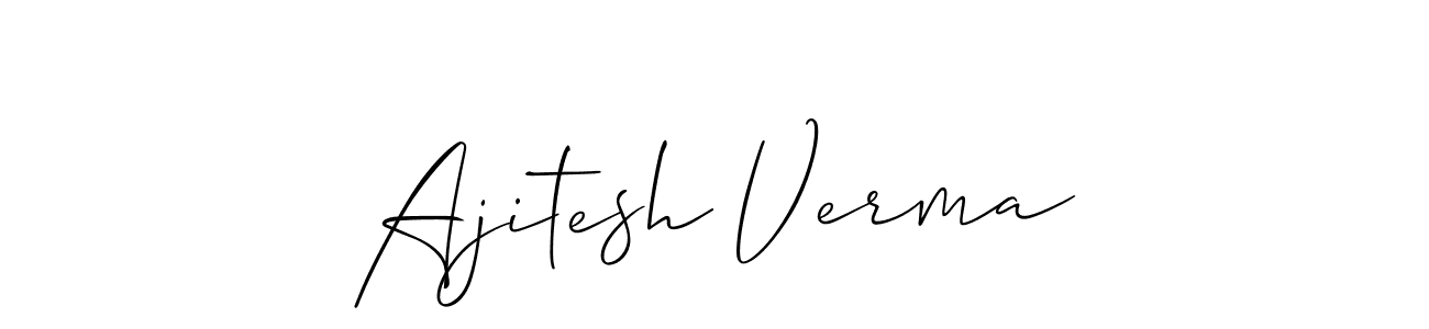 Make a short Ajitesh Verma signature style. Manage your documents anywhere anytime using Allison_Script. Create and add eSignatures, submit forms, share and send files easily. Ajitesh Verma signature style 2 images and pictures png