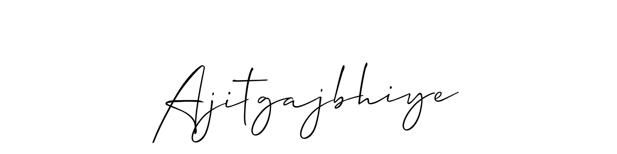 How to make Ajitgajbhiye name signature. Use Allison_Script style for creating short signs online. This is the latest handwritten sign. Ajitgajbhiye signature style 2 images and pictures png
