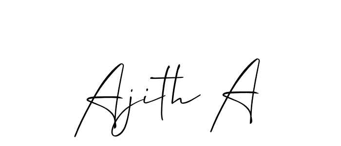 Make a beautiful signature design for name Ajith A. With this signature (Allison_Script) style, you can create a handwritten signature for free. Ajith A signature style 2 images and pictures png