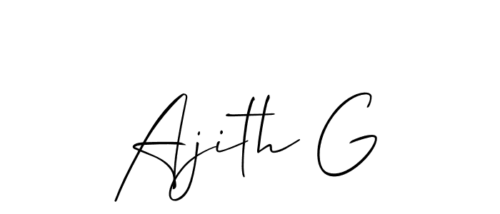 Use a signature maker to create a handwritten signature online. With this signature software, you can design (Allison_Script) your own signature for name Ajith G. Ajith G signature style 2 images and pictures png