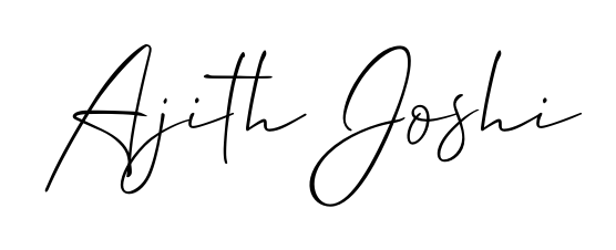 Transform the name Ajith Joshi into a signature masterpiece using Allison_Script font. Ideal for photographers, artists, and creators looking for watermarks. Ajith Joshi signature style 2 images and pictures png