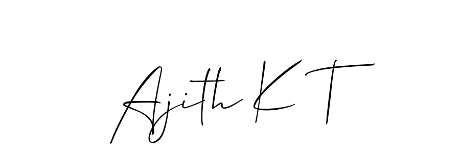 if you are searching for the best signature style for your name Ajith K T. so please give up your signature search. here we have designed multiple signature styles  using Allison_Script. Ajith K T signature style 2 images and pictures png