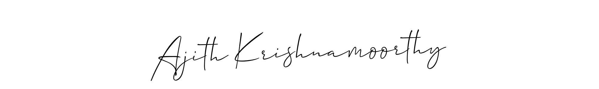 Make a short Ajith Krishnamoorthy signature style. Manage your documents anywhere anytime using Allison_Script. Create and add eSignatures, submit forms, share and send files easily. Ajith Krishnamoorthy signature style 2 images and pictures png