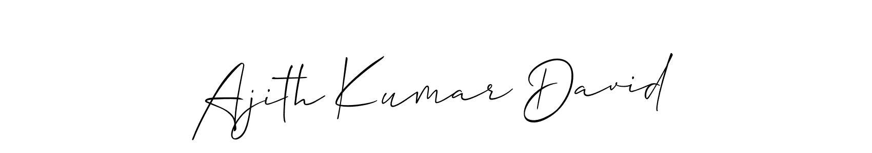 if you are searching for the best signature style for your name Ajith Kumar David. so please give up your signature search. here we have designed multiple signature styles  using Allison_Script. Ajith Kumar David signature style 2 images and pictures png