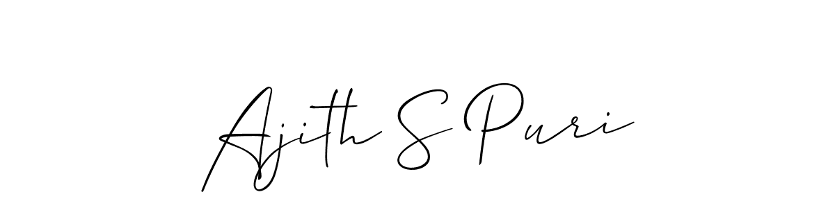 Ajith S Puri stylish signature style. Best Handwritten Sign (Allison_Script) for my name. Handwritten Signature Collection Ideas for my name Ajith S Puri. Ajith S Puri signature style 2 images and pictures png
