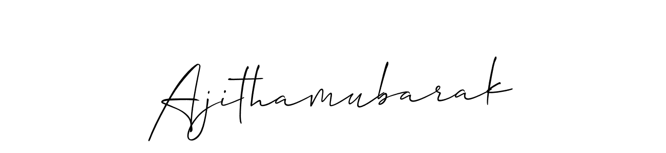 How to make Ajithamubarak name signature. Use Allison_Script style for creating short signs online. This is the latest handwritten sign. Ajithamubarak signature style 2 images and pictures png