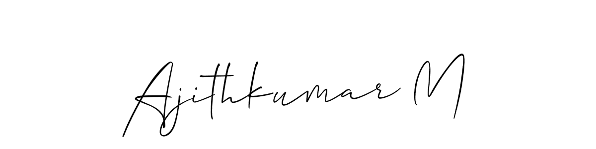 Use a signature maker to create a handwritten signature online. With this signature software, you can design (Allison_Script) your own signature for name Ajithkumar M. Ajithkumar M signature style 2 images and pictures png