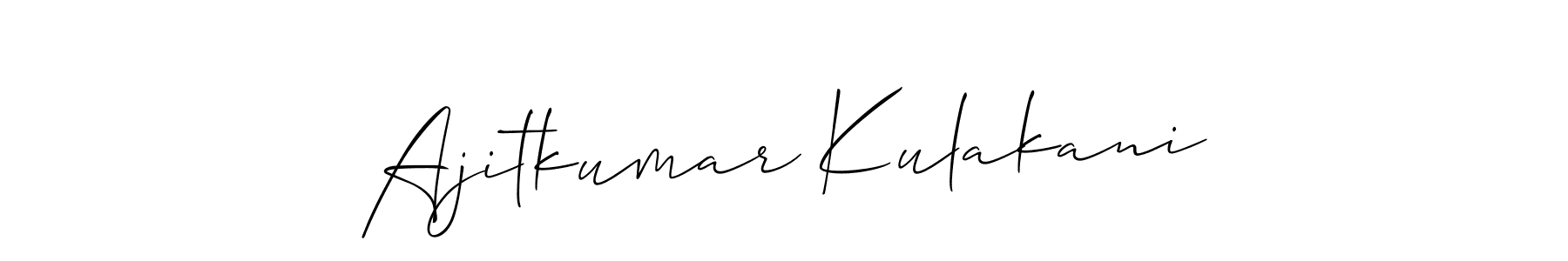 It looks lik you need a new signature style for name Ajitkumar Kulakani. Design unique handwritten (Allison_Script) signature with our free signature maker in just a few clicks. Ajitkumar Kulakani signature style 2 images and pictures png