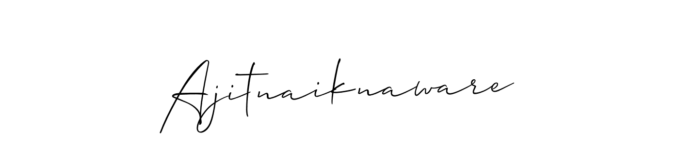 if you are searching for the best signature style for your name Ajitnaiknaware. so please give up your signature search. here we have designed multiple signature styles  using Allison_Script. Ajitnaiknaware signature style 2 images and pictures png