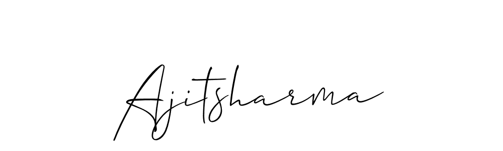 The best way (Allison_Script) to make a short signature is to pick only two or three words in your name. The name Ajitsharma include a total of six letters. For converting this name. Ajitsharma signature style 2 images and pictures png