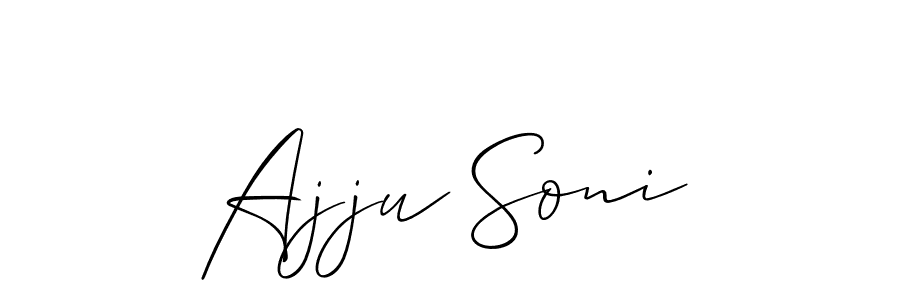 The best way (Allison_Script) to make a short signature is to pick only two or three words in your name. The name Ajju Soni include a total of six letters. For converting this name. Ajju Soni signature style 2 images and pictures png