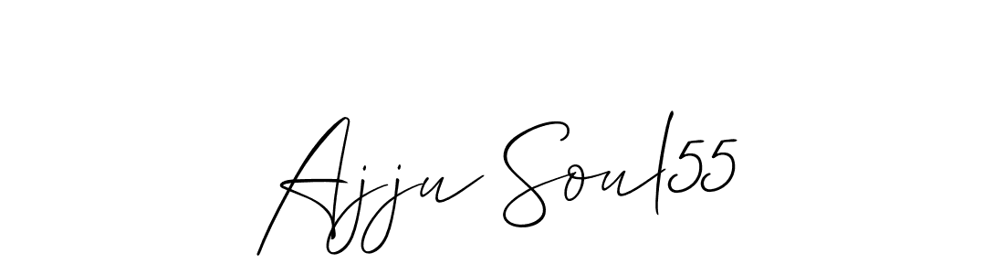 The best way (Allison_Script) to make a short signature is to pick only two or three words in your name. The name Ajju Soul55 include a total of six letters. For converting this name. Ajju Soul55 signature style 2 images and pictures png