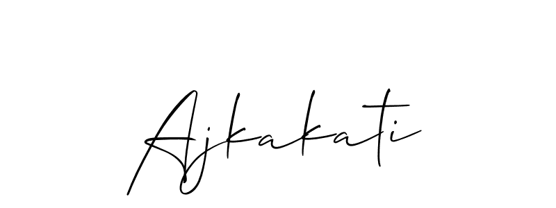 Create a beautiful signature design for name Ajkakati. With this signature (Allison_Script) fonts, you can make a handwritten signature for free. Ajkakati signature style 2 images and pictures png