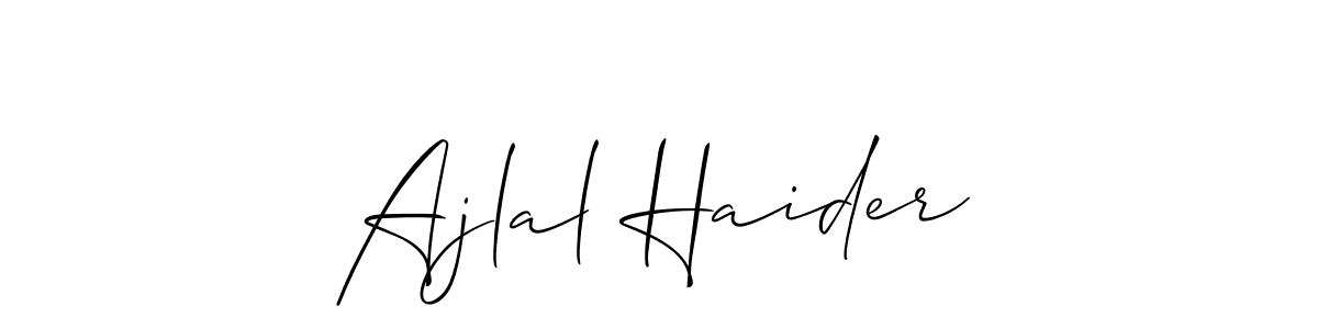 This is the best signature style for the Ajlal Haider name. Also you like these signature font (Allison_Script). Mix name signature. Ajlal Haider signature style 2 images and pictures png