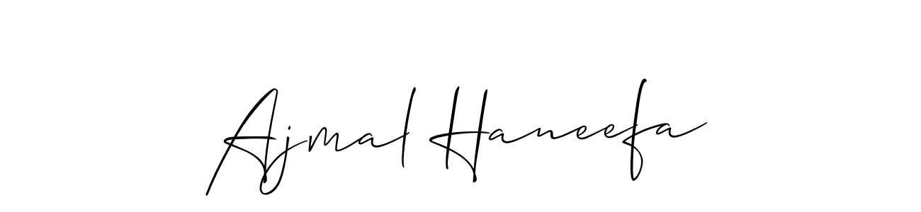 Also You can easily find your signature by using the search form. We will create Ajmal Haneefa name handwritten signature images for you free of cost using Allison_Script sign style. Ajmal Haneefa signature style 2 images and pictures png