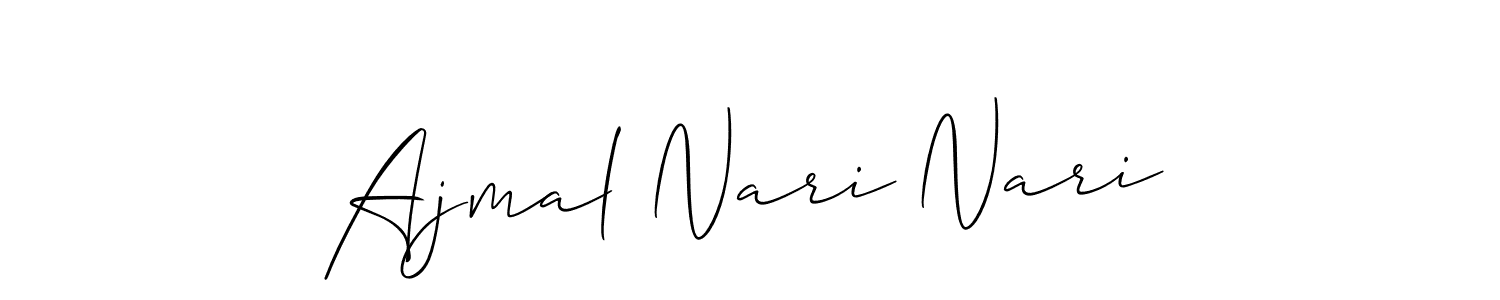 How to make Ajmal Nari Nari name signature. Use Allison_Script style for creating short signs online. This is the latest handwritten sign. Ajmal Nari Nari signature style 2 images and pictures png