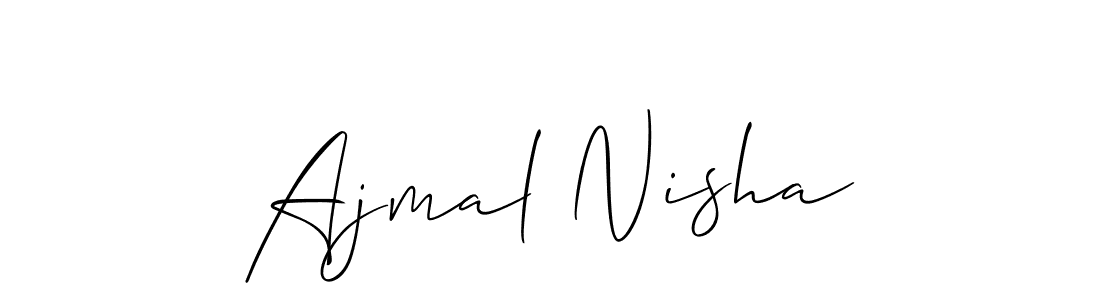 The best way (Allison_Script) to make a short signature is to pick only two or three words in your name. The name Ajmal Nisha include a total of six letters. For converting this name. Ajmal Nisha signature style 2 images and pictures png